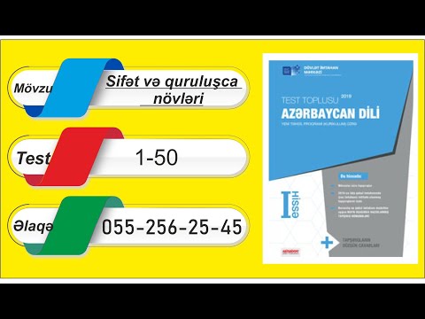 Azərbaycan dili / DİM-in Test toplusu / Sifət və onun quruluşca növləri / 1-50