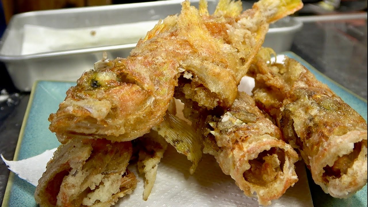 カサゴを頭の硬い骨まで食べられるように揚げる方法！
