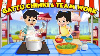 GattuChinki & Team Work | Gattu's Food Stall | English Moral Stories | Food Exhibition | Cartoon