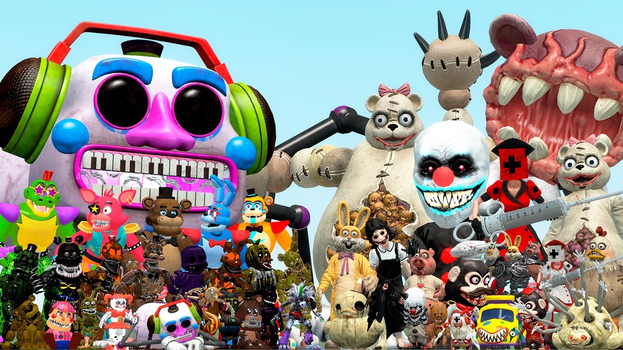 ALL 1-12 CHAPTER FNAF ANIMATRONICS VS DARK DECEPTION CHARACTERS (Garry's Mod)