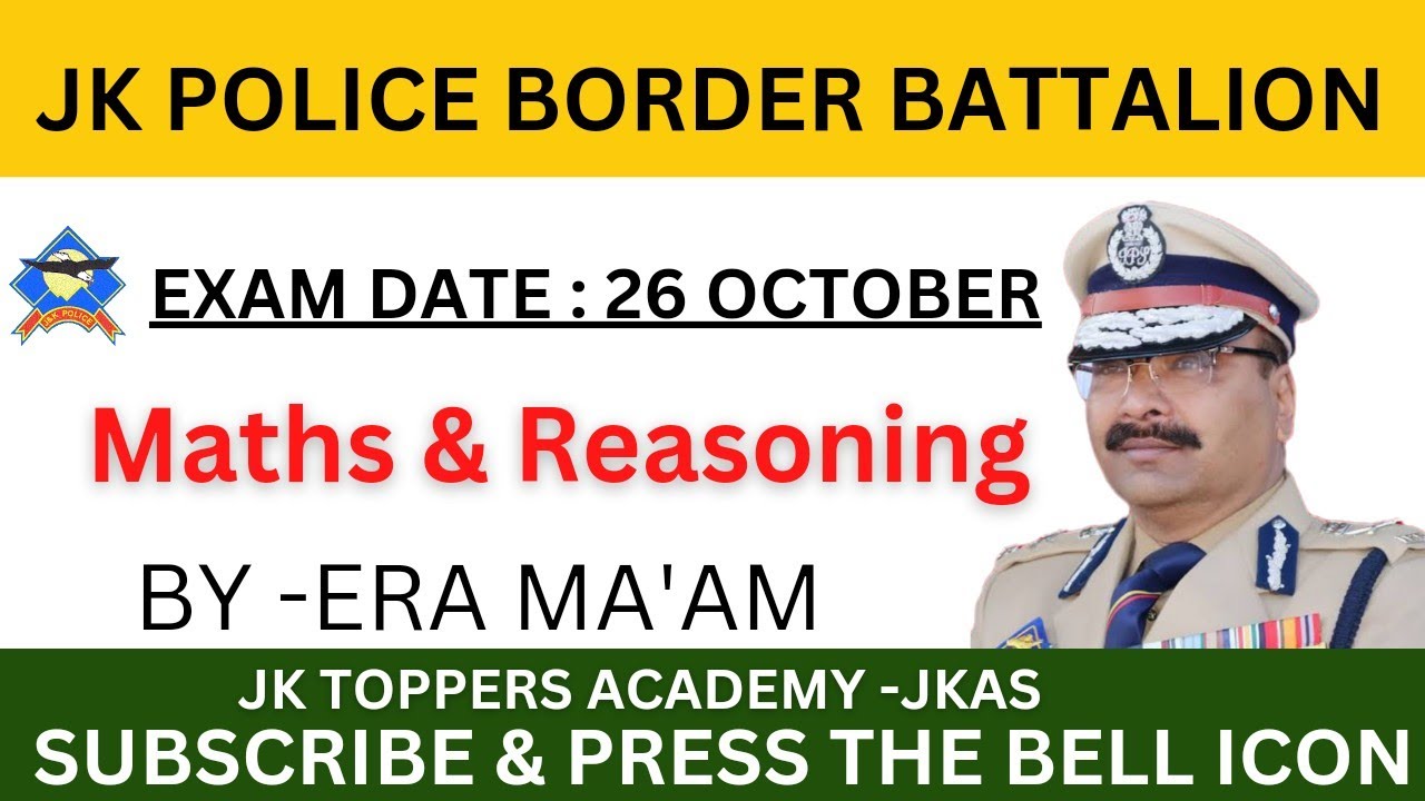 JK  Police Border Battalion Important Reasoning Exam 26 Oct. 2022