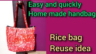 Easy and quickly homemade handbag/shopping bag/bag cutting and stitching /reuse.