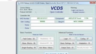 VCDS Login/Coding ABS - Problem issue screenshot 1