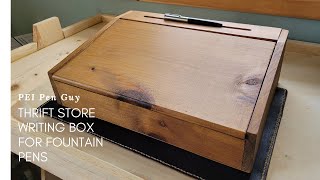 Thrift store writing box for fountain pens.