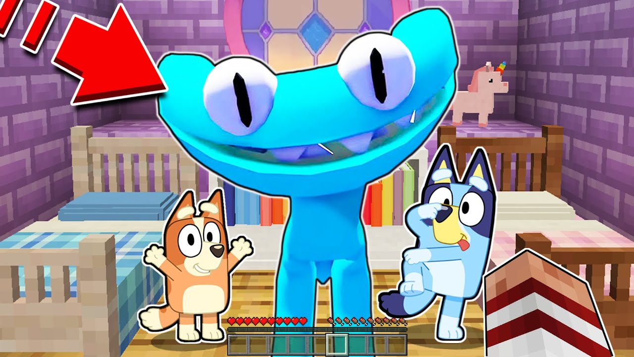 APARECE CYAN DE RAINBOW FRIENDS 2 EN CASA DE BLUEY EN MINECRAFT