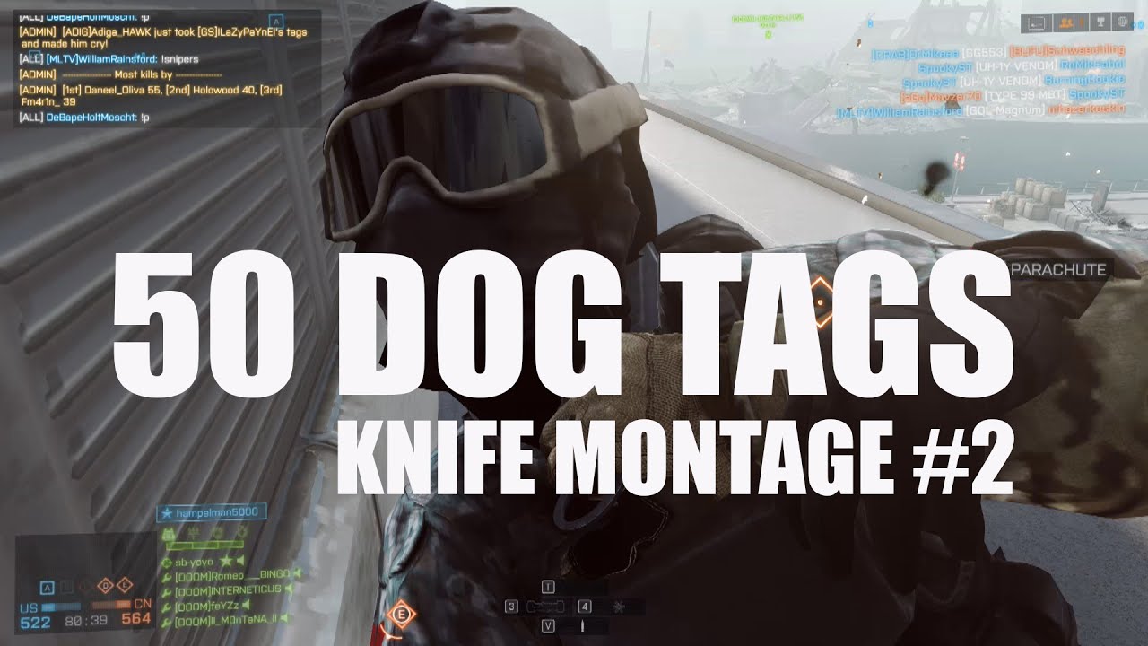 Battlefield 4 - 50 Dog Tags - Knife Montage #2