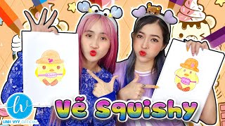 Thử Thách Vẽ Squishy Siêu Cute - Lyn Vê Tranh Tài I Linh Vyy Official