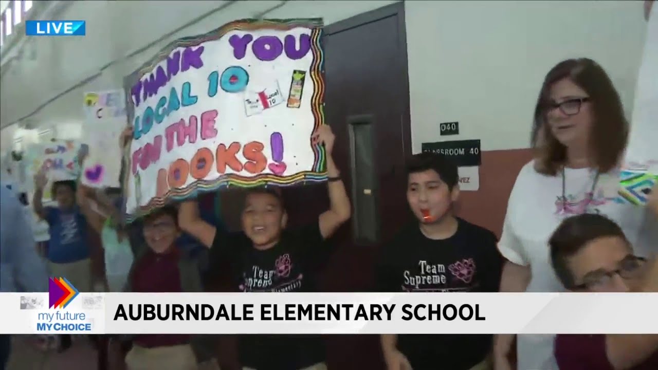My Future My Choice Big Book Drive stops at Auburndale Elementary School in Miami YouTube