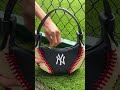 Yankees Hobo Bag with Baseball Seams #NewYorkYankees #MLBFashion #HoboBag #GameDayStyle
