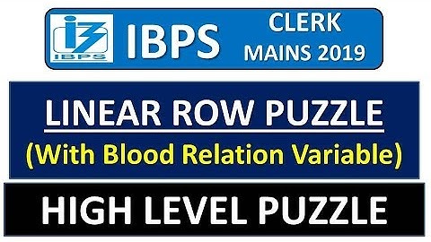 IBPS CLERK MAINS 2019 LINEAR ROW PUZZLE WITH BLOOD RELATION VARIABLE (MEMORY BASED PUZZLE)