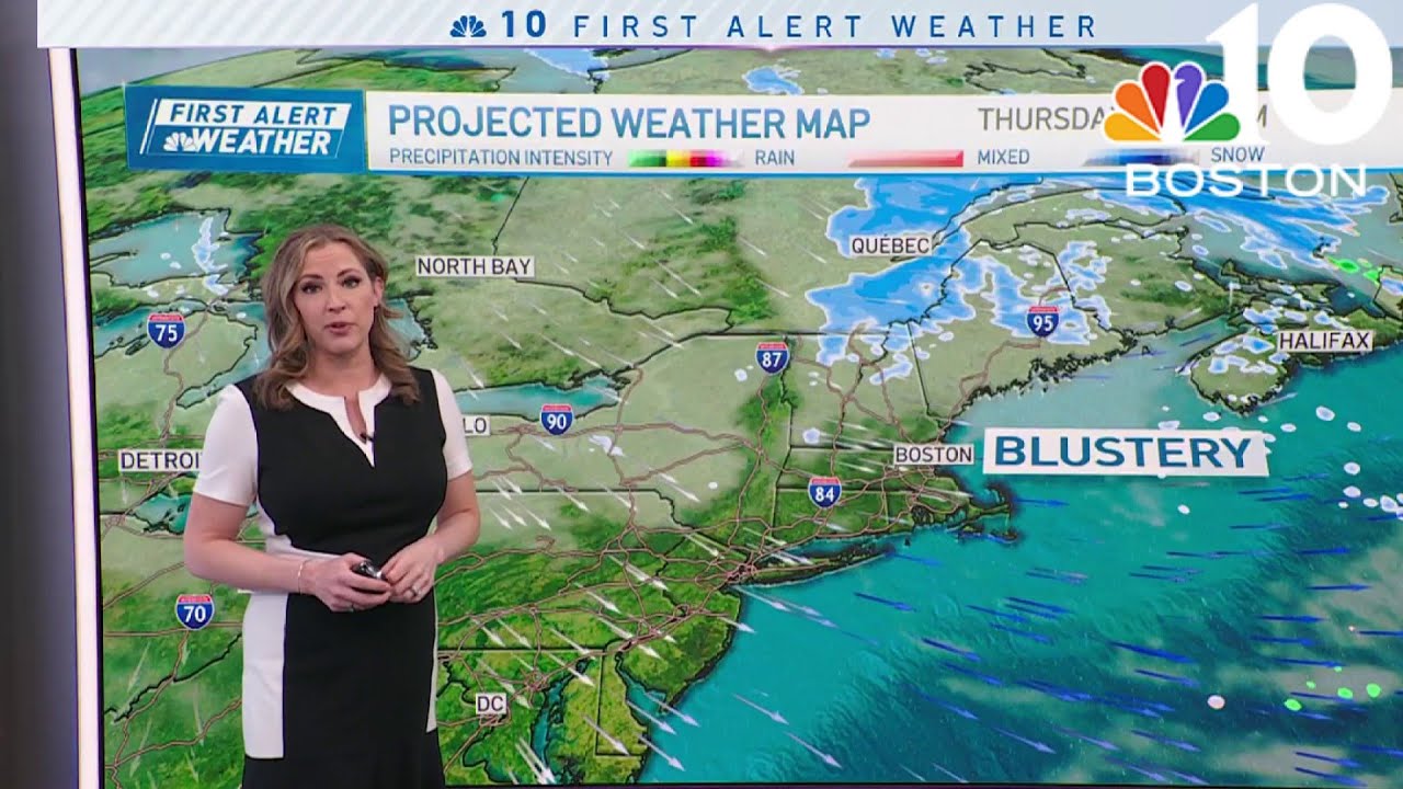Winds are gusty in Boston Tuesday, with temps in the 40s - YouTube