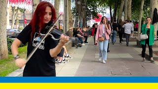 Glory to Ukraine! | Okean Elzy - Обійми Violin Cover | Tbilisi Street Music