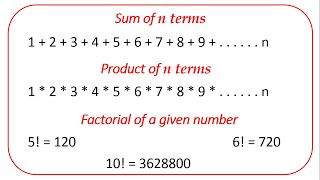 Factorial | Sum of n terms | Product of n terms - Python for beginners | Class 12 | Class 11