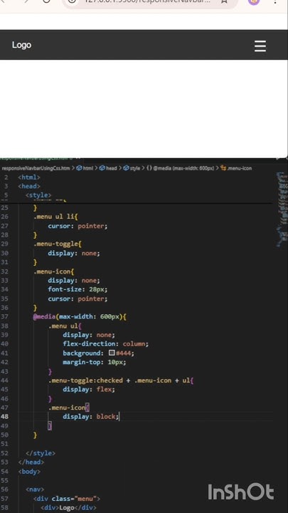 responsive navbar using HTML and CSS without using Javascript #css # ...