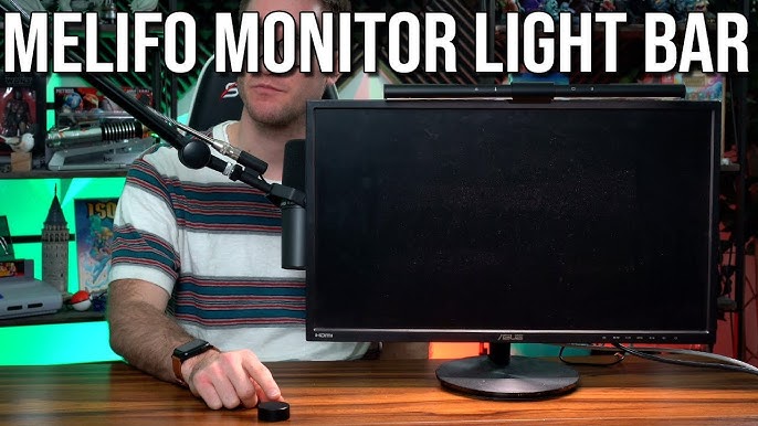 MELIFO Monitor Light Bar with Mechanical Switch＆Wireless Remote Dual  Control,Computer Light with Stepless Dimming,No Screen Glare Monitor Lamp  with