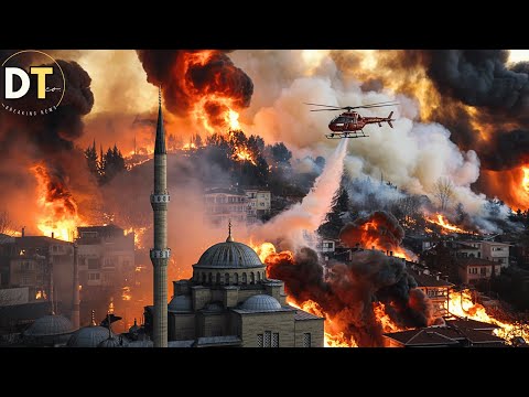 MASSIVE Forest Fires in Bursa,Turkey! Fire Reaches Homes,Residents Being Evacuated!
