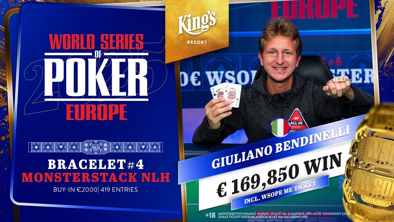🏆 WSOPE NLH €2K Monsterstack - Final Day BRACELET EVENT #4 [FULL STREAM]