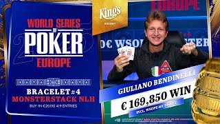 🏆 WSOPE NLH €2K Monsterstack - Final Day BRACELET EVENT #4 [FULL STREAM]