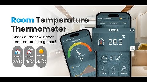 🌡️ Room Temperature Thermometer (Indoor Thermometer, Weather Forecast, Air Quality, Sun UV Index)