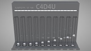 Elasticity Simulation 10% - 100% ( CINEMA 4D  ) ❤️ C4D4U