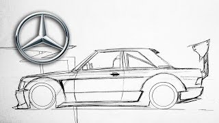 Como dibujar un Auto mercedes benz Racing