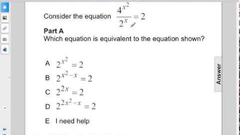Algebra2 Exp Funcs Rewriting as Like Terms Pt 2 Q22