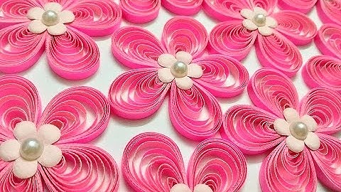 Two tone tear drop shape quilling flower tutorial