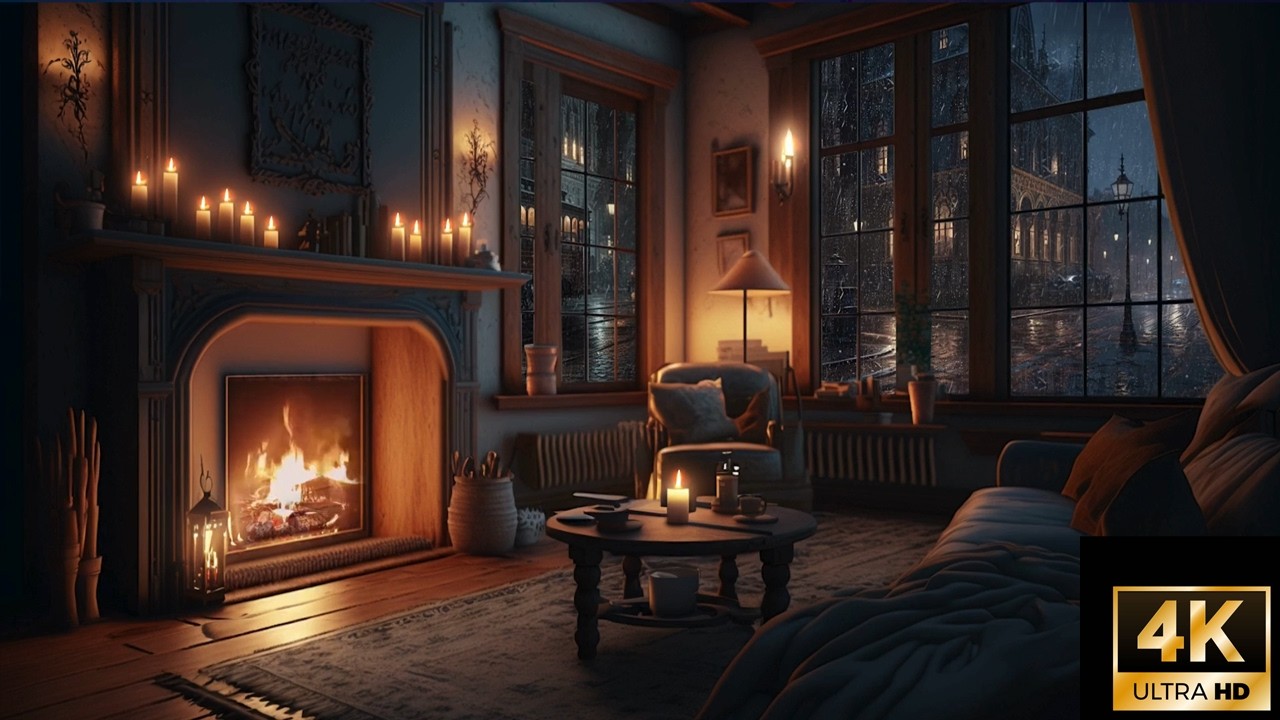 【睡眠用】よく眠れる暖炉と焚き火の音3時間｜冬の夜に落ち着く炎の自然音｜4K ASMR／Fall Asleep to Fireplace & Bonfire Sounds