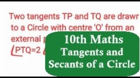 Two tangents TP and TQ are drawn to a Circle with centre 