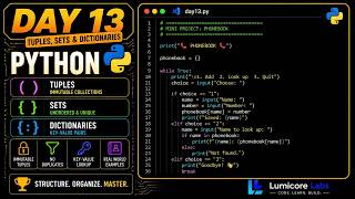 Python Tuples, Sets & Dictionaries Explained (Lumicore Labs - Day 13)