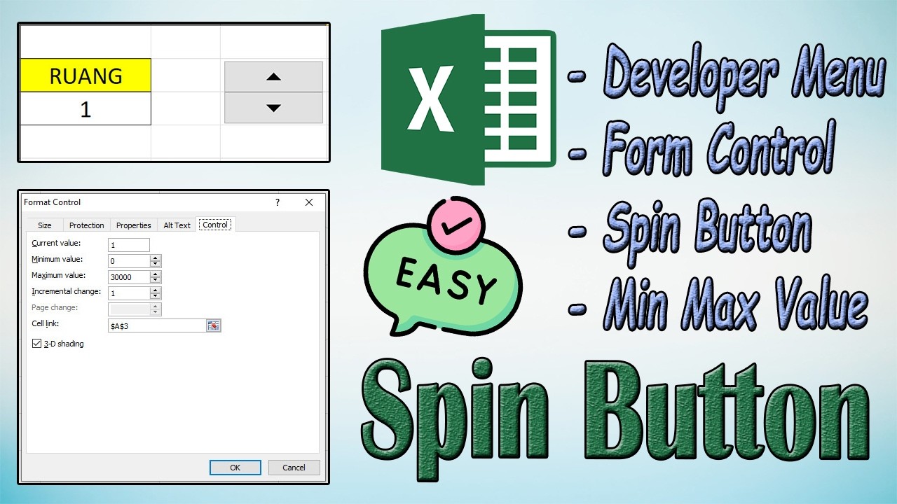 Cara Membuat Spin Button di Excel (Tutorial Step by Step) - YouTube