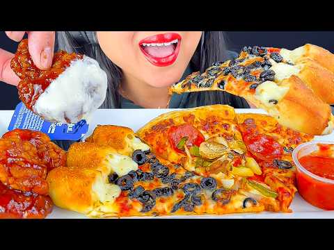 ASMR Pizza Hut & Chicken Wings【Mukbang/Eating Sounds/No Talking】