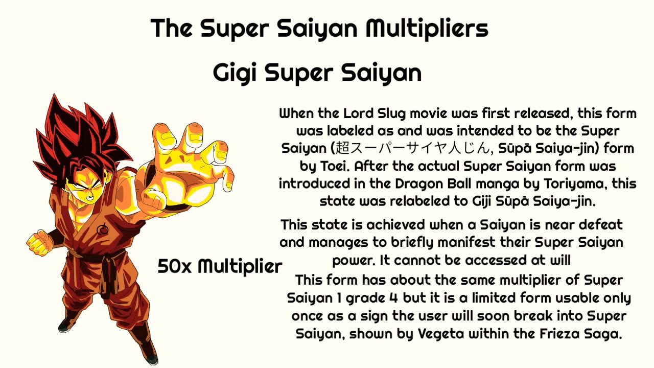 What are the power multipliers for the Super Saiyan forms