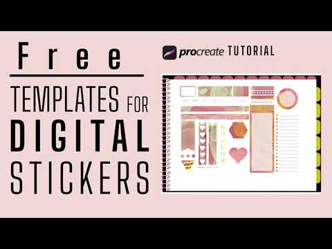 Free templates for digital stickers + free Alcohol ink brush (for personal use only)