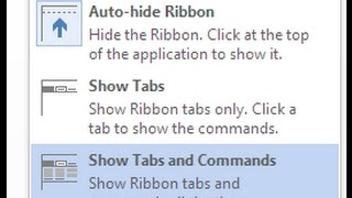 How to show or restore the Microsoft Word 2013-2016 Ribbon or Toolbar Tutorial