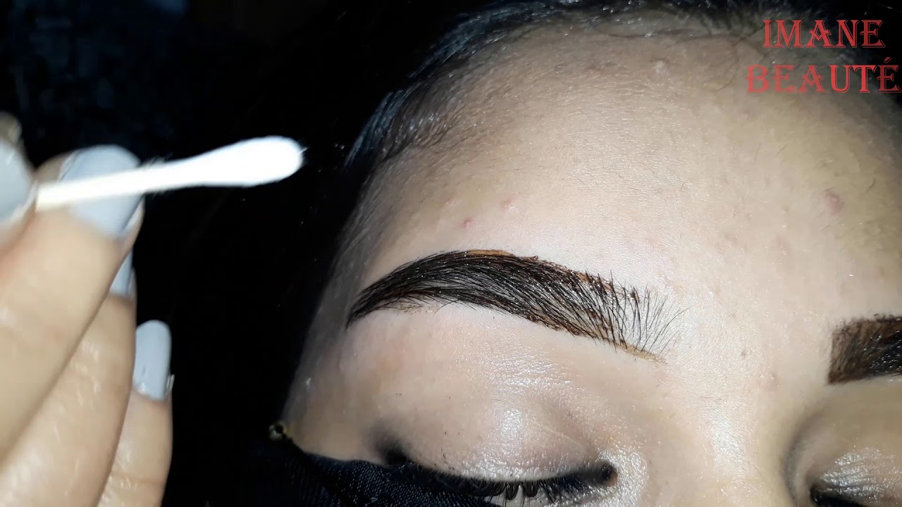 طريقتي في صبغ الحواجب💖تاتو منزلي يدوم طويلا 💕Eyebrow Tutorial