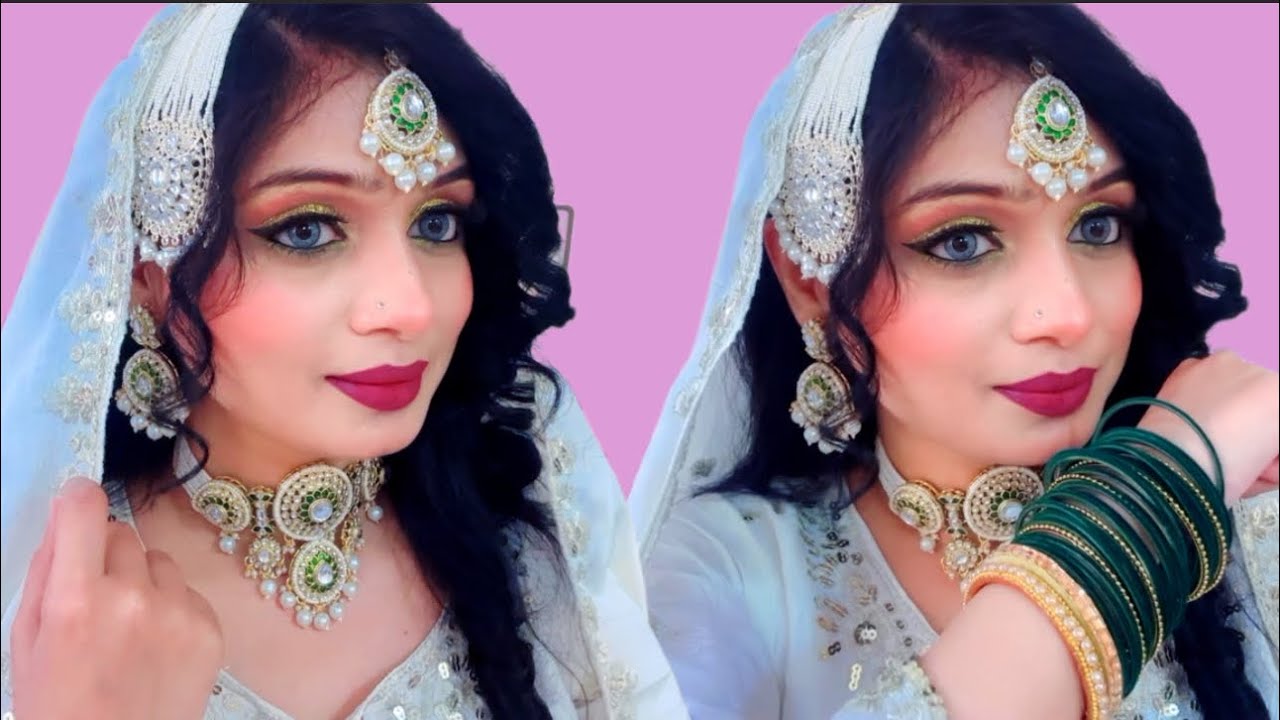 Muslim bridal make up step-by-step tutorial in Hindi//￼ Eid Glam make-up tutorial for beginners