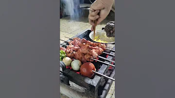 تكه دجاج على الفحم عشاءلذيذ مشويات مشاوي 