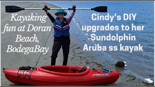 Kayaking Fun at Doran Beach & Cindy's Upgrades to her Sundolphin Aruba 8 ss Kayak