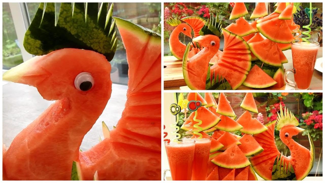 Kreasi membuat angsa dari buah semangka