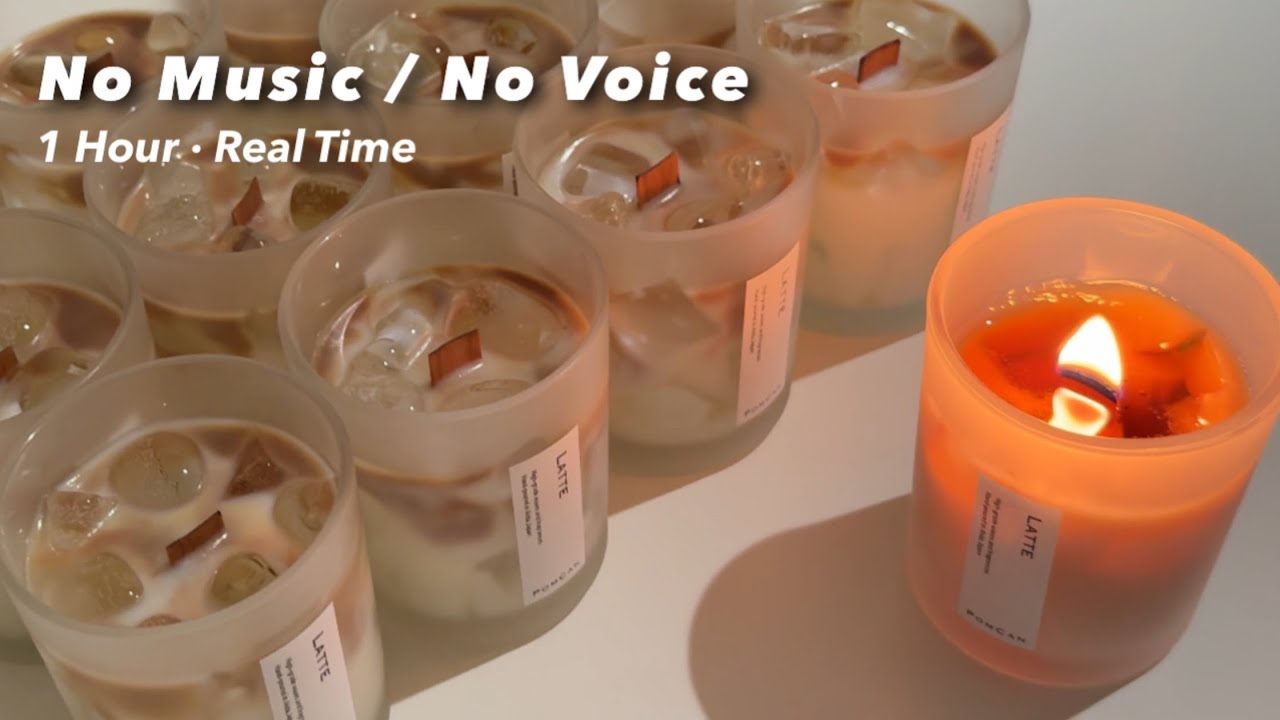 【Candle ASMR】カフェラテキャンドルができるまで☕️｜No Music / No Voice / 1hour｜作業用BGM