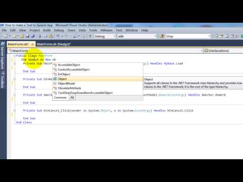 How to make a Text to Speech App in Visual Basic 2010