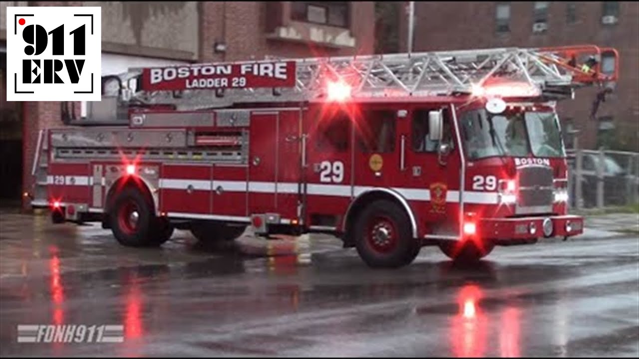 Boston Fire Engine 52 and Ladder 29 Responding - YouTube