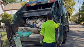Garbage Truck vs MASSIVE Bulk Pile + Manual Trash | Village of Great Neck dept. of Sanitation