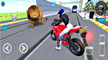 Motorcycle Vs Bullet Train Railway Station In 3D Driving Class - Android IOS Gameplay #5