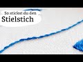 Stielstich sticken für Buchstaben und Blumen - Stickstich 15