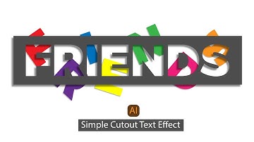 Simple Cutout Text Effect Technique | Adobe Illustrator Tutorials