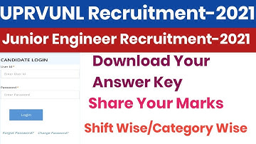 UPRVUNL  JE ANSWER KEY OUT||DOWNLOAD YOUR ANSWER KEY||SHARE YOUR MARKS||UPRVUNL JE ANSWER KEY