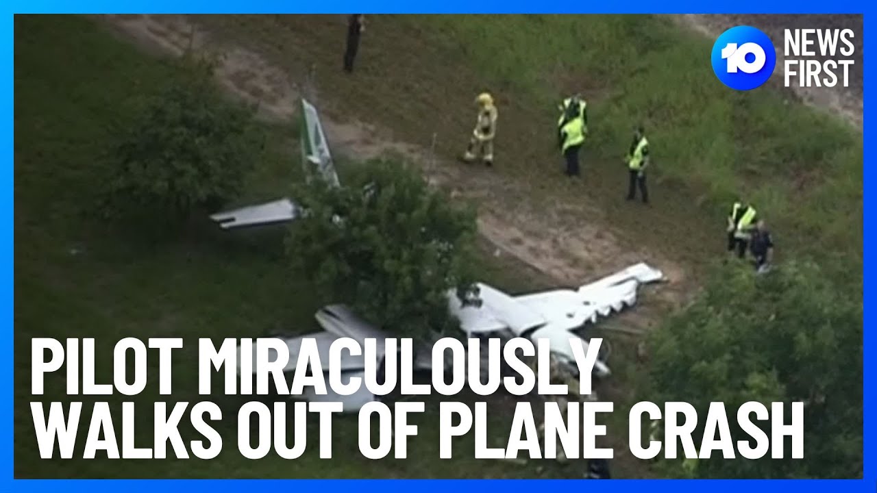 Pilot Escapes From Plane Crash In Brisbane, Australia | 10 News First
