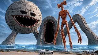 LEGO The Moon Wakes Up & Siren Head VS The Sea Eater,Verity,Bus Eater -Astrophobia vs Thalassophobia